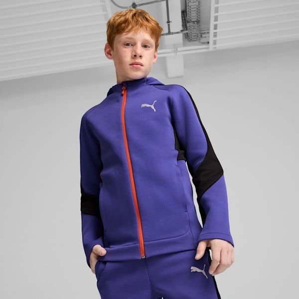 Sudadera con capucha EVOSTRIPE Puma para niños ¡comodidad y estilo en cada aventura!